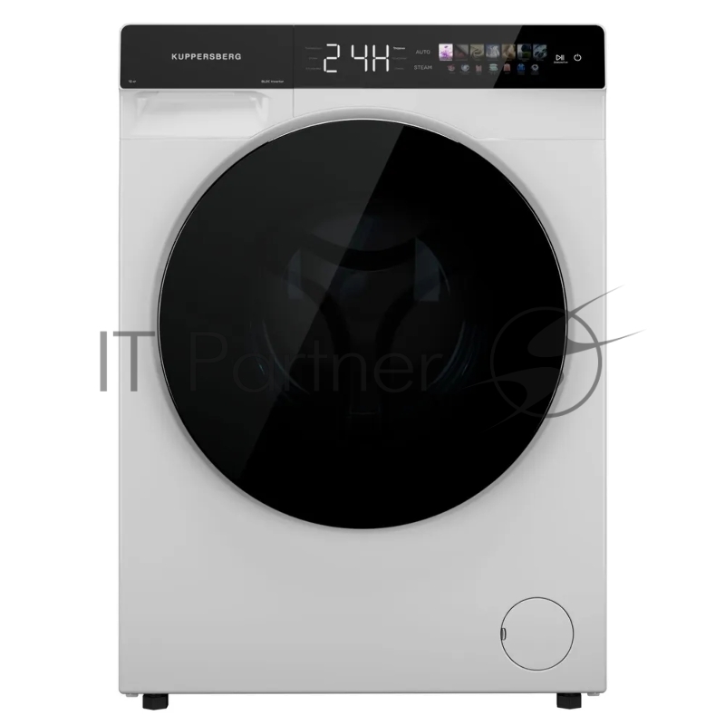 Стиральная машина KUPPERSBERG WM 590 W, High-Tech, загрузка 12 кг, 16 программ, 1200 об/мин. сенсорное управление, инверторный двигатель, функция пара, отложенный старт, самодиагностика, блокировка от детей, энергоэффективность А+++, цвет белый