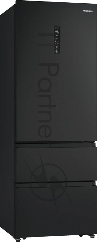 Холодильник Hisense RT641N4AF1 двухкамерный, черный, 366/169, морозилка снизу, Total No Frost