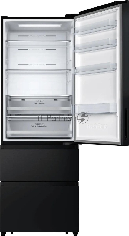 Холодильник Hisense RT641N4AF1 двухкамерный, черный, 366/169, морозилка снизу, Total No Frost