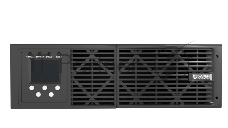 Источник бесперебойного питания Сайбер Электро ЭКСПЕРТ ПЛЮС-6000Р, онлайн, стойка/Напольный 6000ВА/5400Вт. USB/RS-232/SNMP Slot/EPO/Клеммная колодка (1), 3U, поставляется без аккумуляторных батарей, для работы необходим внешний батарейный массив 192В