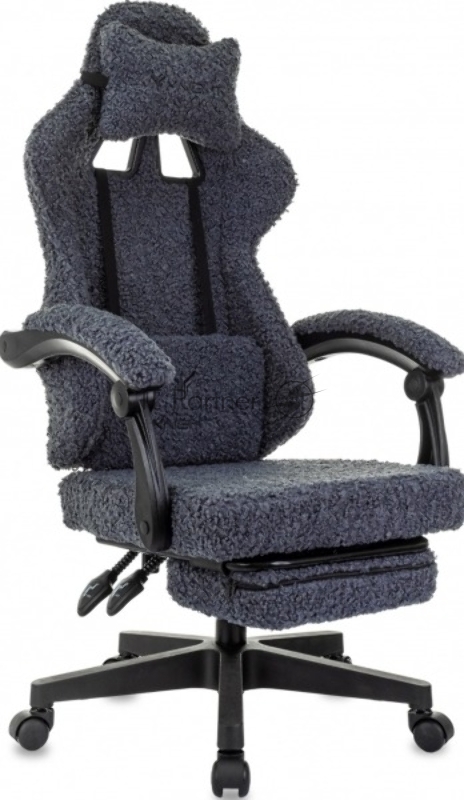 Кресло игровое Knight Lord/Fтемно-синий, экомех, крестов. пластик, подст. для ног