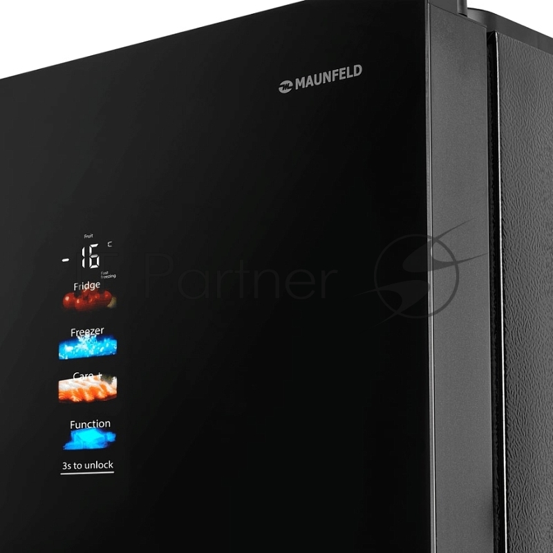 Холодильник Maunfeld MFF190NFDB01 черный двухкамерный 330/168 л морозилка снизу, Total NoFrost, Side by Side