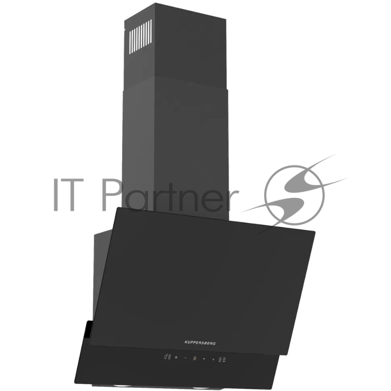 Наклонная вытяжка Kuppersberg F 603 B, 60 см, High-Tech, таймер, макс. производительность 850 м3/ч, 3 скорости, обратный клапан, сенсорное управление, дисплей, LED освещение, уровень шума 53 дБ, цвет черный
