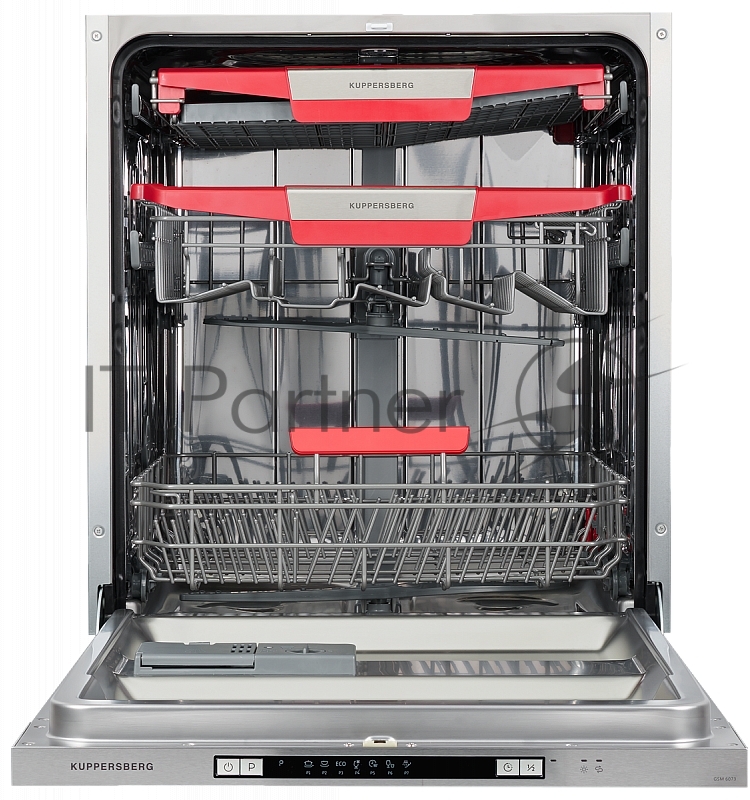 Встраиваемая посудомоечная машина Kuppersberg GSM 6073 Полноразмерная, Посудомоечная машина полностью встраиваемая, количество корзин: 3, ширина 60 см, 14 комплектов, электронное управление, цифровой дисплей, отсрочка старта до 24 часов, 7 программ,