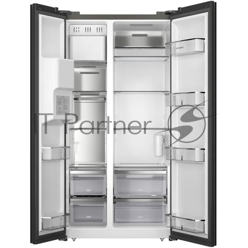 Холодильник Kuppersberg/ Холодильник Kuppersberg, High-Tech, Side by Side, полезный объем 642 л, ширина 91 см, инверторный компрессор, электронное управление, No Frost, LED дисплей, ледогенератор, цвет нержавеющая сталь