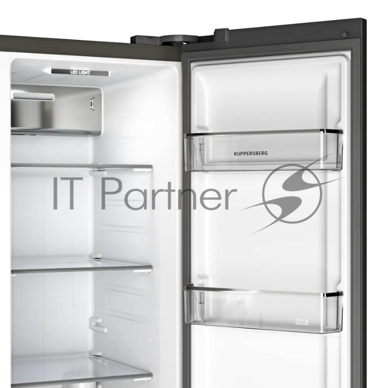 Холодильник Kuppersberg/ Холодильник Kuppersberg, High-Tech, Side by Side, полезный объем 642 л, ширина 91 см, инверторный компрессор, электронное управление, No Frost, LED дисплей, ледогенератор, цвет нержавеющая сталь
