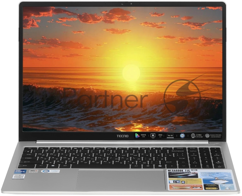 TECNO Megabook T16 2024 i7-13620H 32Gb SSD 1Tb Intel UHD Graphics 16 WUXGA IPS Cam 75Вт*ч Win11 Серебристый T16RA 4894947060977