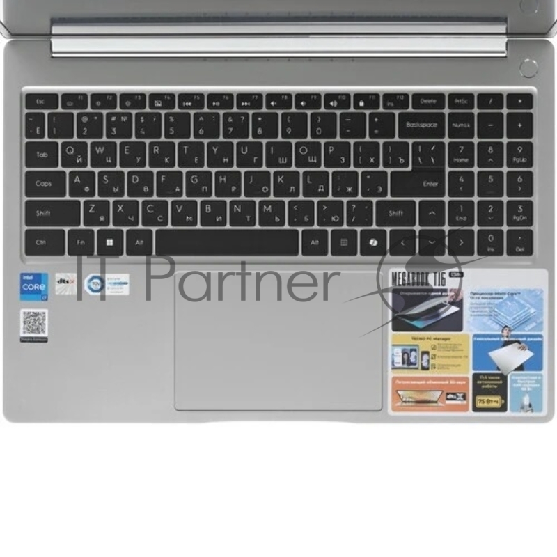 TECNO Megabook T16 2024 i7-13620H 32Gb SSD 1Tb Intel UHD Graphics 16 WUXGA IPS Cam 75Вт*ч Win11 Серебристый T16RA 4894947060977