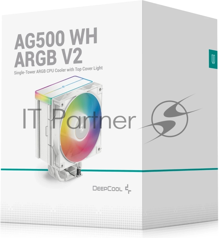 Кулер для процессора DEEPCOOL AG500 WH ARGB V2 белый 120мм алюминий+медь 1850rpm 29.4db 4-pin 240W 155мм