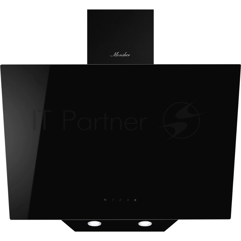 Наклонная вытяжка Monsher AMIENS 50 Noir, ширина 50 см, отвод/рециркуляция, 700 м3/час, сенсорное управление, 3 скорости, светодиодное освещение 2*1 Вт, металлические жироулавливающие фильтры, угольный фильтр KM 101 (опция), цвет: чёрный ПРОМО