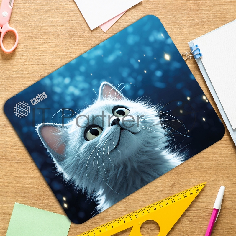 Коврик для мыши Cactus White Cat 300x250x3мм (CS-MPC-D11M)