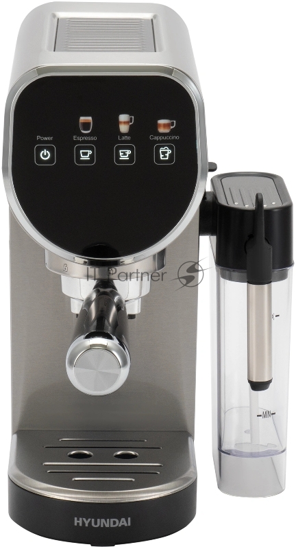 Кофеварка рожковая Hyundai HEM-4307 1350Вт серебристый