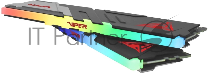 Оперативная память Patriot Memory Viper Venom RGB, DDR5, 64GB (2x32GB), 6000 MHz, CL30, с радиаторами, RGB, серебристый/чёрный