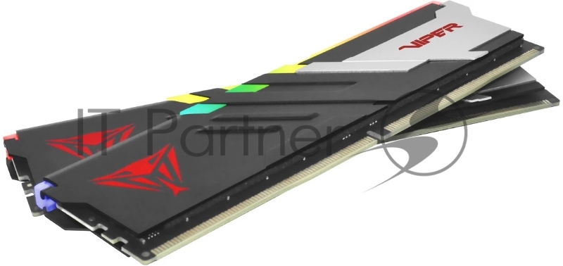 Оперативная память Patriot Memory Viper Venom RGB, DDR5, 64GB (2x32GB), 6000 MHz, CL30, с радиаторами, RGB, серебристый/чёрный