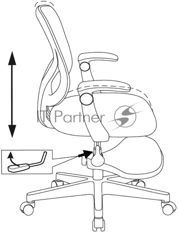 Кресло детское Бюрократ Burokids 3 серый крестов. пластик подст.для ног пластик белый