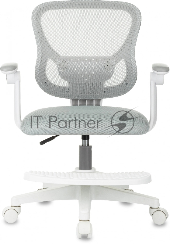 Кресло детское Бюрократ Burokids 3 серый крестов. пластик подст.для ног пластик белый