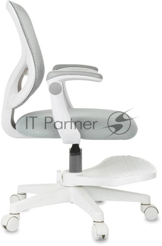 Кресло детское Бюрократ Burokids 3 серый крестов. пластик подст.для ног пластик белый