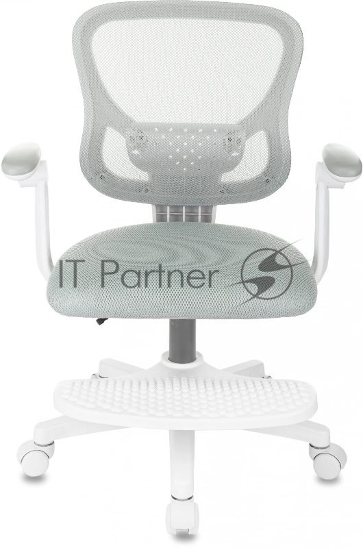 Кресло детское Бюрократ Burokids 3 серый крестов. пластик подст.для ног пластик белый