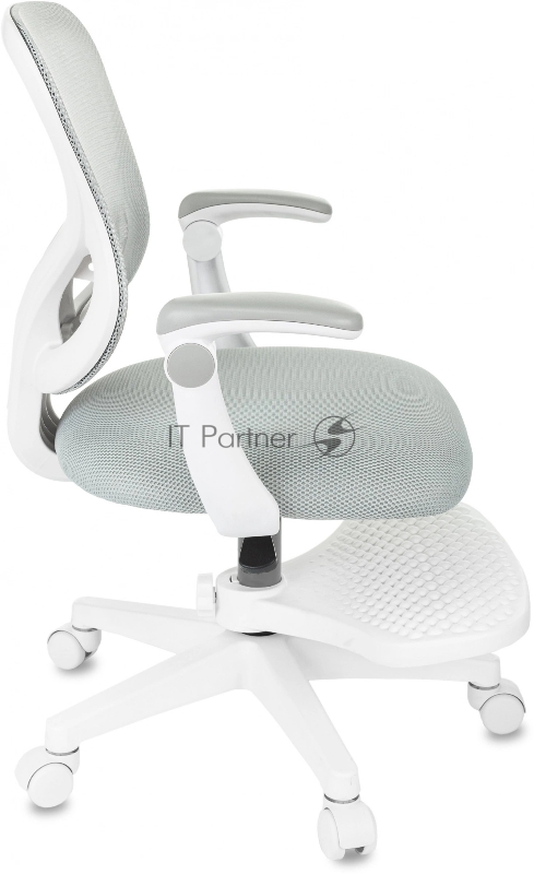 Кресло детское Бюрократ Burokids 3 серый крестов. пластик подст.для ног пластик белый