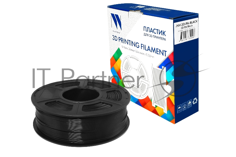 Филамент NVPRINT PA Black для 3D печати диаметр 1.75мм масса 1 кг