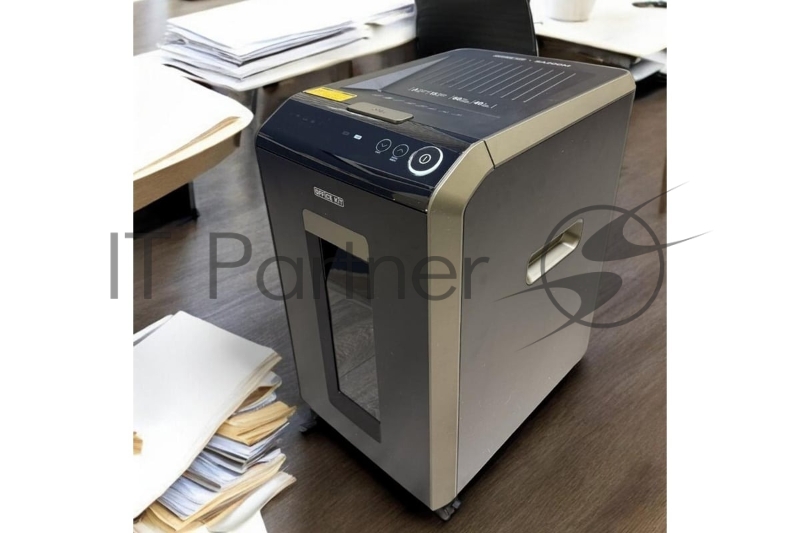 Шредер Office Kit SA200С 3,8x10 черный/серый с автоподачей (секр.P-4) фрагменты 220лист. 40лтр. скобы пл.карты