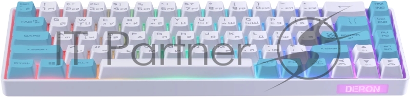 Клавиатура беспроводная Defender Deron GK-098 RU,бел/син,68кн+FN,радуж,2.4G_1