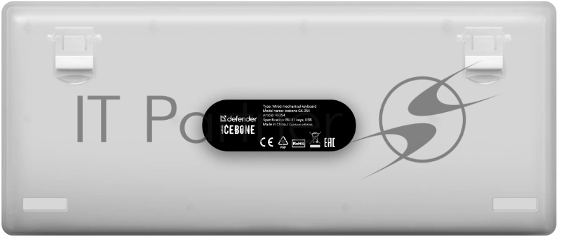 Механическая клавиатура Defender Icebone GK-354 RU,прозрач,81кн+FN,радуж,1.5м_1