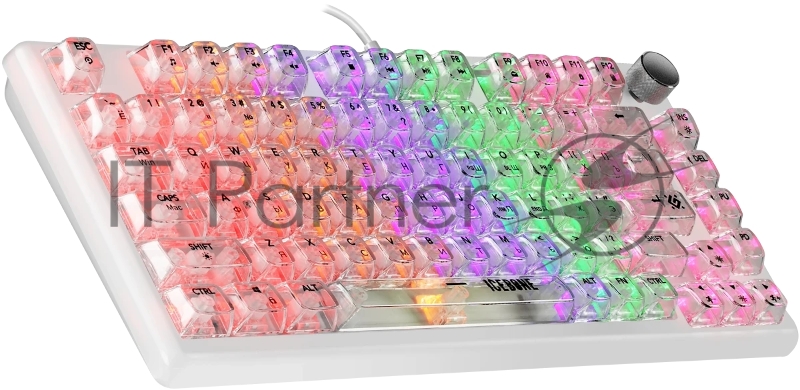 Механическая клавиатура Defender Icebone GK-354 RU,прозрач,81кн+FN,радуж,1.5м_1