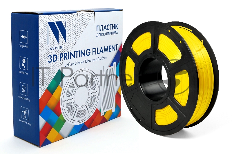 Филамент NVPRINT Silk PLA+ GOLDEN для 3D печати диаметр 1.75мм масса 1 кг
