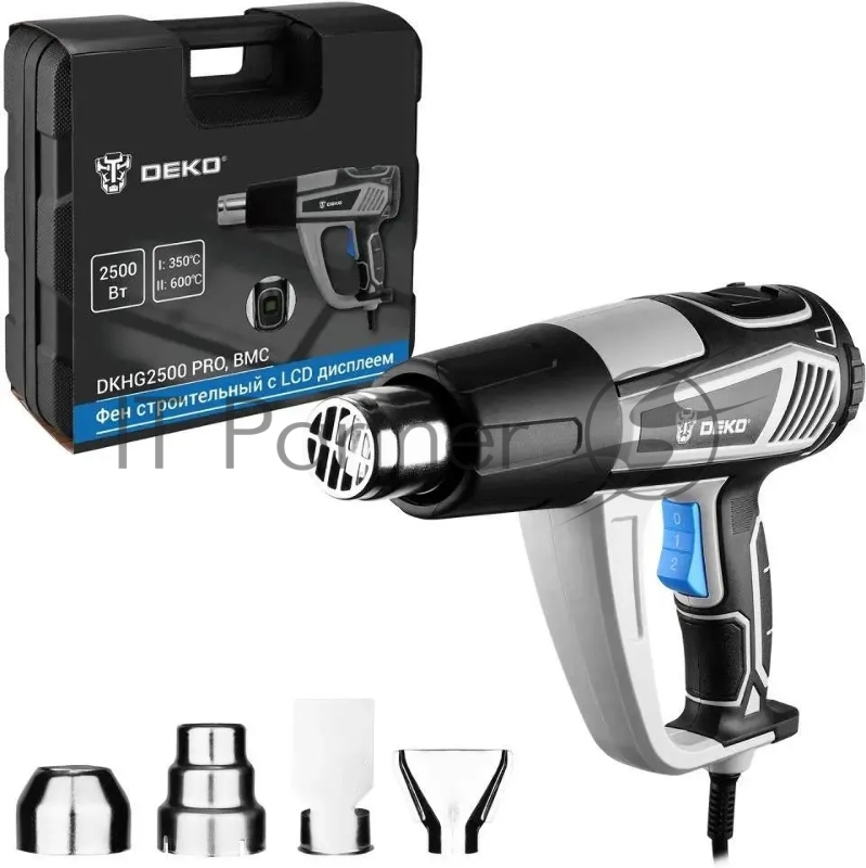 Технический фен Deko DKHG2500 PRO 2500Вт темп.350/600С (085-1078)