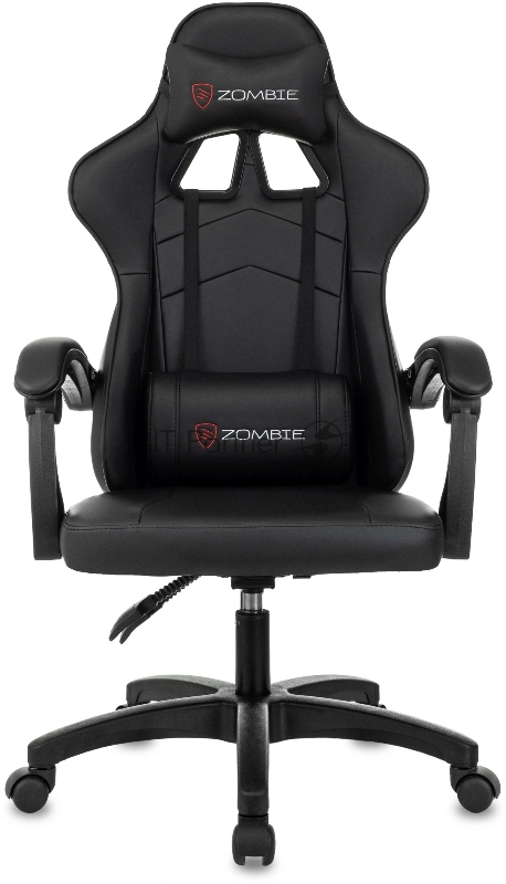 Кресло игровое Zombie Zoom черный эко.кожа крестов. пластик