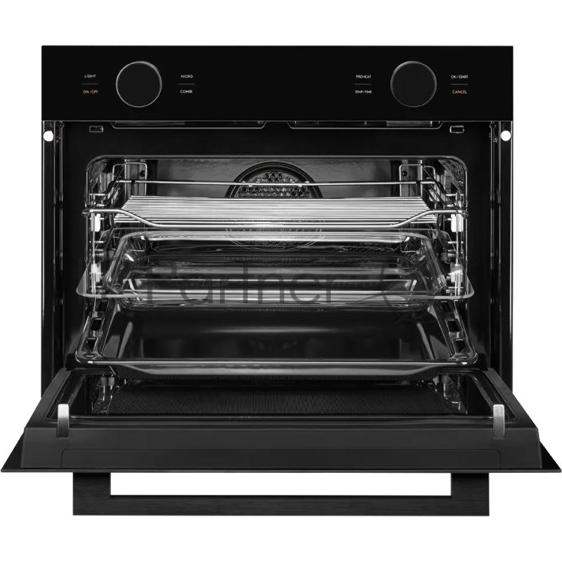 Встраиваемый духовой шкаф Kuppersberg KMW 612 Black с СВЧ, 45 см, 50л, 12 режимов, гидролизная очистка, черный