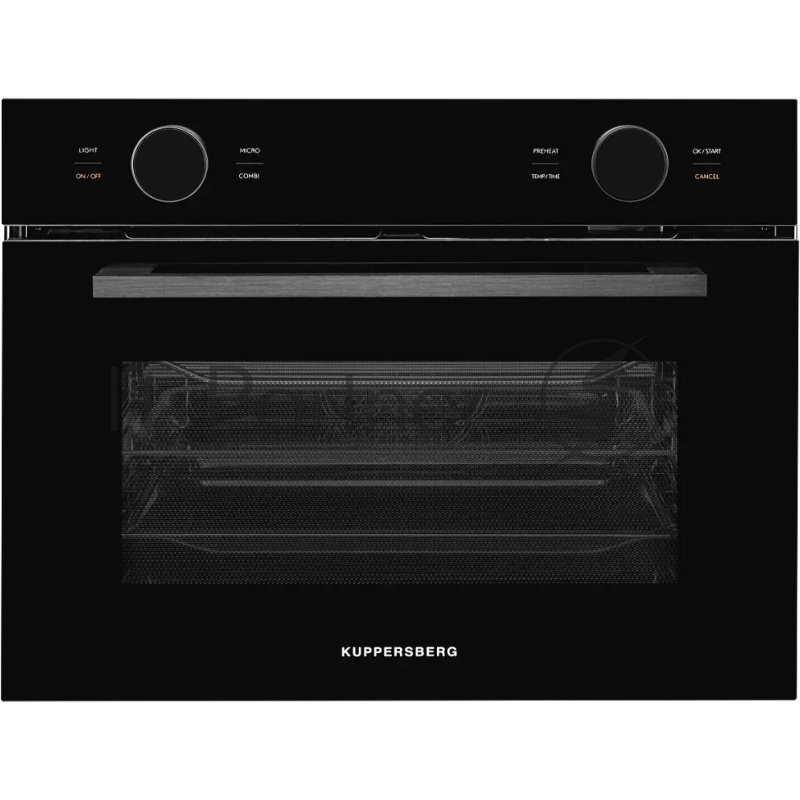 Встраиваемый духовой шкаф Kuppersberg KMW 612 Black с СВЧ, 45 см, 50л, 12 режимов, гидролизная очистка, черный