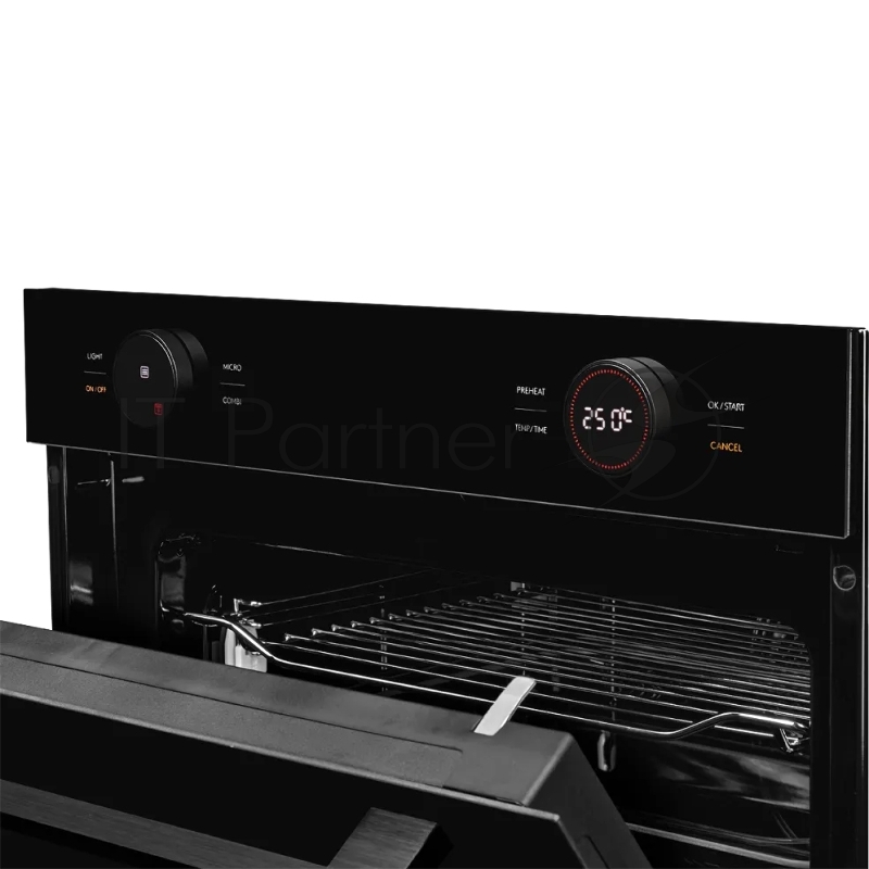 Встраиваемый духовой шкаф Kuppersberg KMW 612 Black с СВЧ, 45 см, 50л, 12 режимов, гидролизная очистка, черный