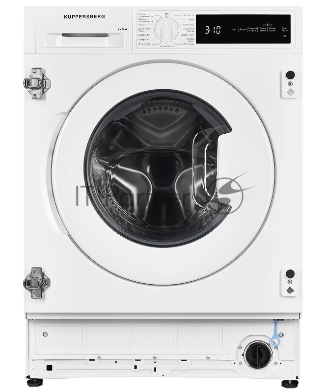 Встраиваемая стирально-сушильная машина Kuppersberg WDM 560, загрузка при стирке 7 кг, загрузка при сушке 5кг, отжим 1400 об/мин, сенсорное управление, 15 программ, 81.9х59х54.2 см