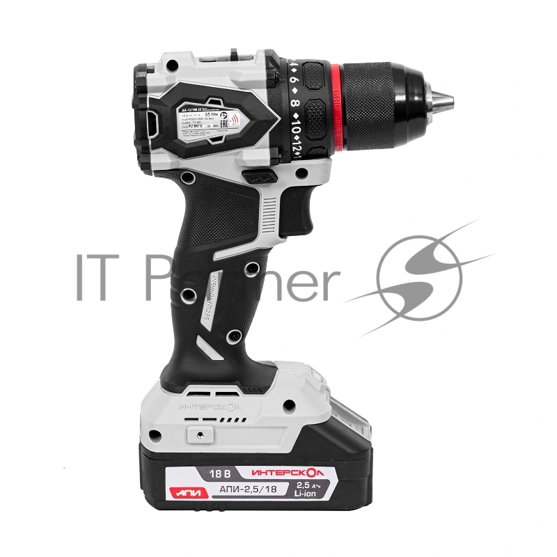 Дрель-шуруповерт Интерскол ДА-13/18В 55 600Вт аккум. патрон:быстрозажимной (кейс в комплекте) (952.2.2.70)