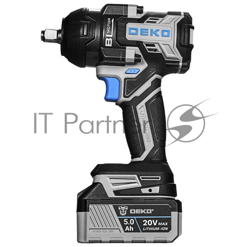 Гайковерт аккумуляторный бесщеточный DEKO DKIS20FU-Li, 20В, 2*5.0Ач, 1000 Нм, в кейсе