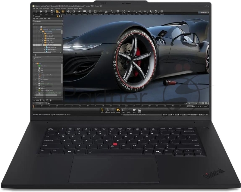 Ноутбук Lenovo ThinkPad P1 G7 черный Core Ultra 9 185H 64Gb SSD2Tb NVIDIA RTX 3000 8Gb 16 IPS WQXGA (2560x1600) Windows 11 Pro WiFi BT Cam (21KWS60A00)
