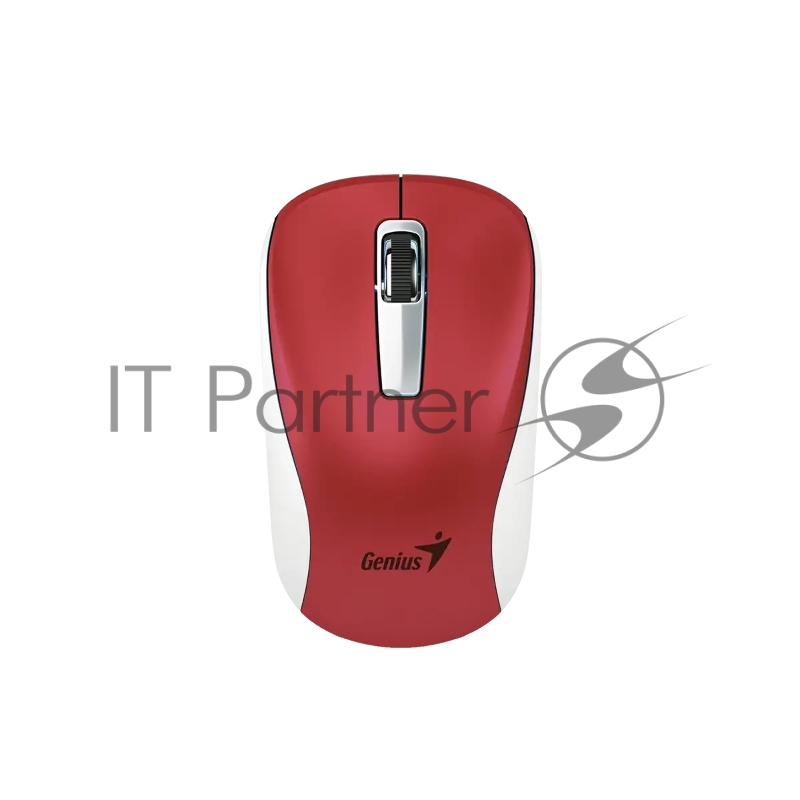 Мышь беспроводная Genius NX-7010 /1200 dpi/оптический/3 кнопки/USB-приемник/2,4 ГГц/батарея AA/красный (31030018401)