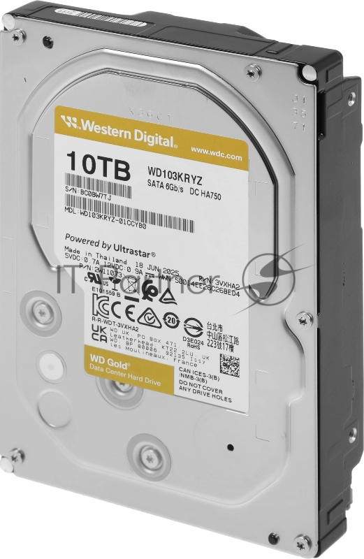 Жесткий диск Western Digital Gold WD103KRYZ 10ТБ 3,5 7200RPM 512MB (SATA III)