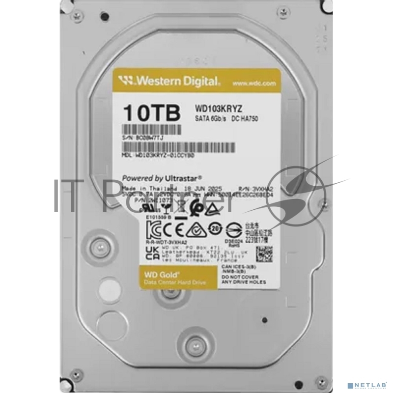 Жесткий диск Western Digital Gold WD103KRYZ 10ТБ 3,5 7200RPM 512MB (SATA III)