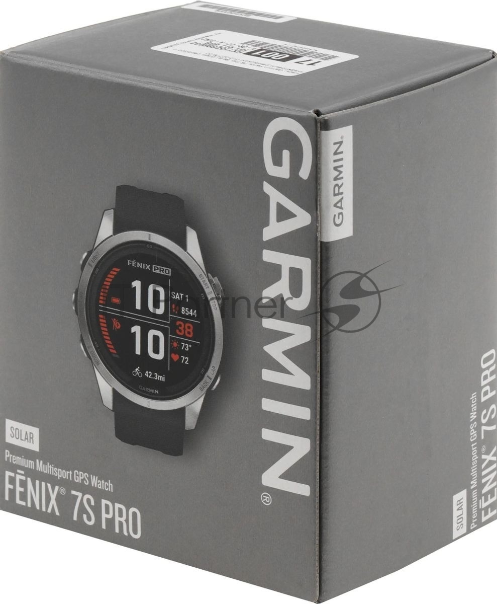 Смарт-часы Garmin Fenix 7S Pro 30.4мм 1.2 transflective корп.серебристый рем.графитовый (010-02776-00)