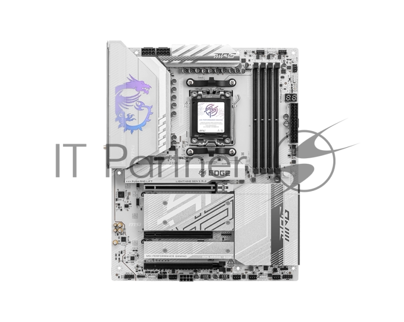 Материнская плата MSI MPG B850 EDGE TI WIFI B850, AM5, 4*DDR5, 3*PCIEx16, 4*M.2, 3*TypeC, 2*USB3.2Gen2, 1*USB3.2Gen1, 4*USB2.0, 4*SATA3.0, 5G, HDMI, ATX, RTL