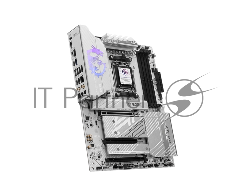 Материнская плата MSI MPG B850 EDGE TI WIFI B850, AM5, 4*DDR5, 3*PCIEx16, 4*M.2, 3*TypeC, 2*USB3.2Gen2, 1*USB3.2Gen1, 4*USB2.0, 4*SATA3.0, 5G, HDMI, ATX, RTL