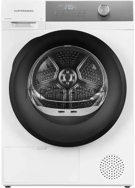 Сушильная машина Kuppersberg/ Сушильная машина Kuppersberg, отдельностоящая, загрузка 9 кг, 14 программ, отключение звука, блокировка от детей, сенсорное управление, сенсорный дисплей, энергоэффективность А++, уровень шума 64 дБ, цвет белый