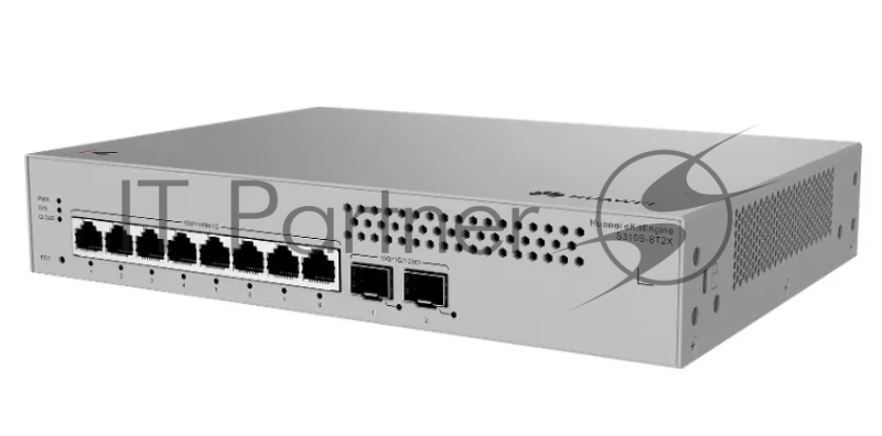Коммутатор HUAWEI S310S-8T2X (L2+, 8*10/100/1000BASE-T ports, 2*10GE SFP+ ports, built-in AC power, Fanless)