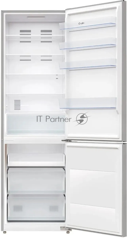 Холодильник Lex LKB201IXIDMax нержавеющая сталь двухкамерный 314/142л морозилка снизу, No Frost