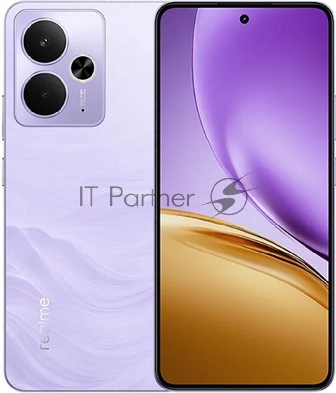 Смартфон Realme RMX5078 14T 5G 256Gb 8Gb фиолетовый моноблок 3G 4G 2Sim 6.67 1080x2400 Android 15 50Mpix 802.11 a/b/g/n/ac NFC GPS GSM900/1800 GSM1900 Protect