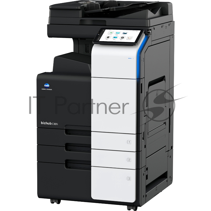 МФУ Konica Minolta bizhub C301i (A3, 30 стр./мин, без крышки и ADF, без тумбы, без картриджей, без кабеля питания, запуск только инженером платно)