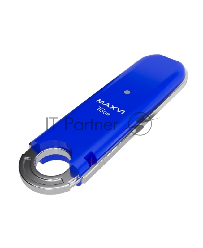 Флеш диск Maxvi P2 16GB USB 2.0 blue, монолит с колпачком, ABS пластик